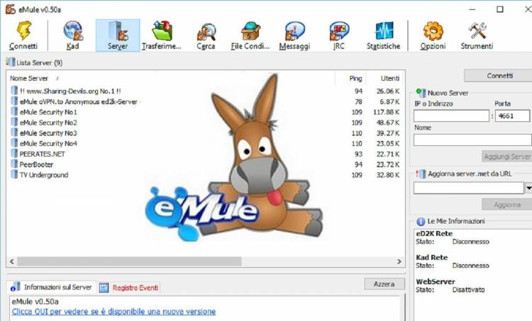 Il ritorno di eMule: dopo 10 anni si aggiorna il programma cult degli anni 2000